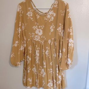By Together Yellow Floral Tunic Dress, Small